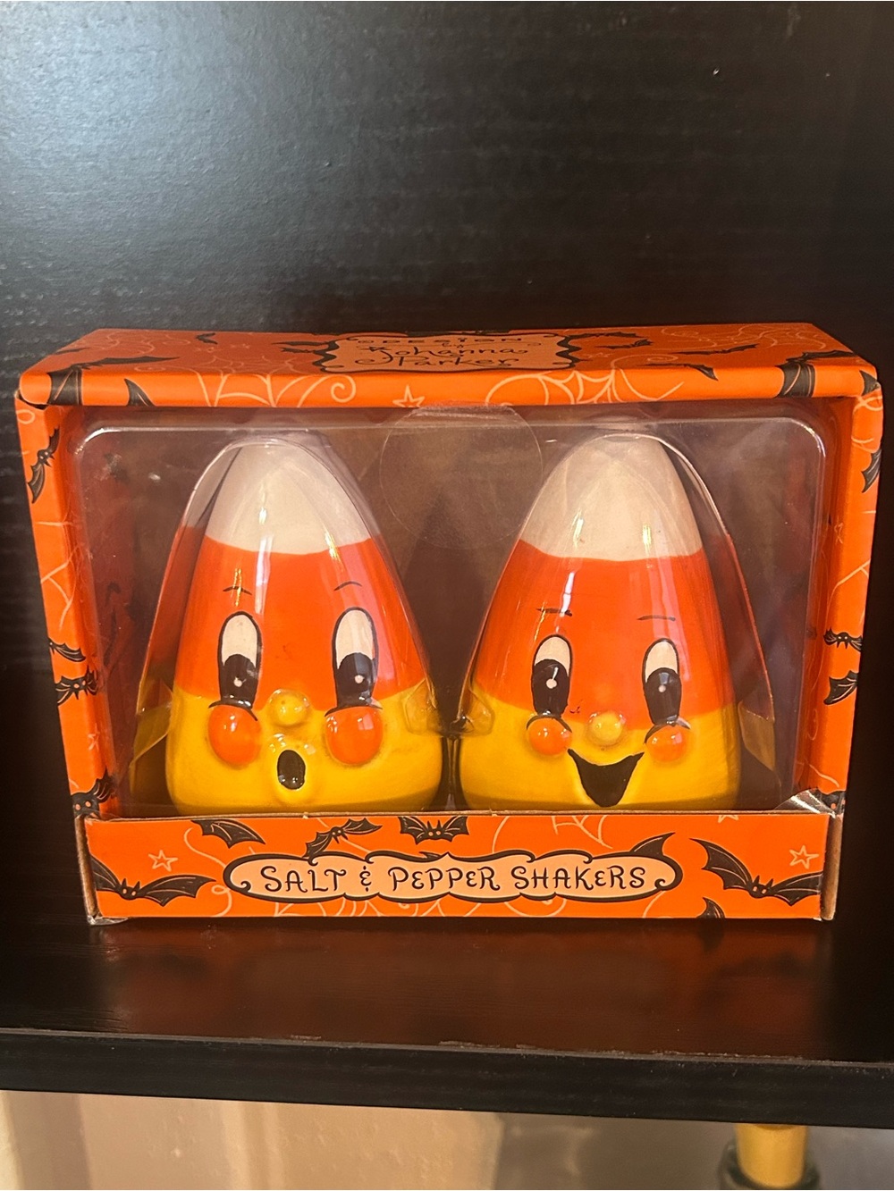 Cute Candy Corn Salt & Pepper Shakers - Orange and Yellow